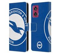 Head Case Designs Officially Licensed Brighton & Hove Albion F.C Oversized Logo Leather Wallet Case Compatible With Motorola Edge 50 Fusion