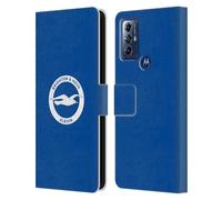 Head Case Designs Officially Licensed Brighton & Hove Albion F.C Plain Logo Leather Wallet Case Compatible With Motorola Moto G Play (2023)