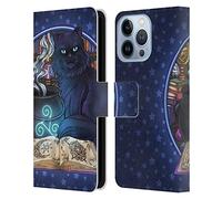 Head Case Designs Officially Licensed Brigid Ashwood Black Cat Magic Cats Leather Wallet Case Compatible With Apple iPhone 13 Pro