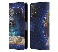 Head Case Designs Officially Licensed Brigid Ashwood Black Cat Magic Cats Leather Wallet Case Compatible With Samsung Galaxy A53 5G (2022)