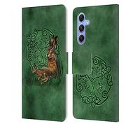 Head Case Designs Officially Licensed Brigid Ashwood Hare Celtic Wisdom 2 Leather Wallet Case Compatible With Samsung Galaxy A34 5G