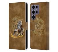 Head Case Designs Officially Licensed Brigid Ashwood Owl Celtic Wisdom Leather Wallet Case Compatible With Samsung Galaxy S25 Ultra