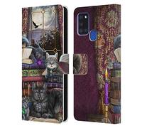 Head Case Designs Officially Licensed Brigid Ashwood Storytime Cats And Books Cats Leather Wallet Case Compatible With Samsung Galaxy A21s (2020)