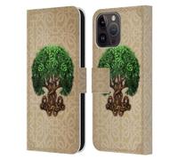 Head Case Designs Officially Licensed Brigid Ashwood Tree Of Life Celtic Wisdom 2 Leather Wallet Case Compatible With Apple iPhone 15 Pro Max