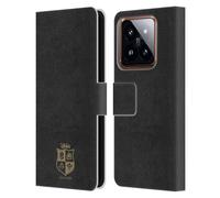 Head Case Designs Officially Licensed British and Irish Lions Black & Gold Badge Leather Wallet Case Compatible With Xiaomi 14