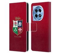 Head Case Designs Officially Licensed British and Irish Lions Gradient Badge Leather Wallet Case Compatible With OnePlus 12R