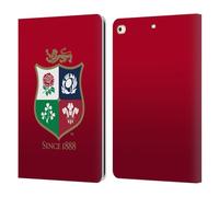 Head Case Designs Officially Licensed British and Irish Lions Gradient Badge Leather Wallet Case Compatible With Apple iPad 9.7 2017 / iPad 9.7 2018