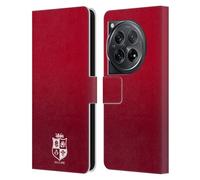 Head Case Designs Officially Licensed British and Irish Lions Gradient Mono Badge Leather Wallet Case Compatible With OnePlus 12