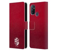 Head Case Designs Officially Licensed British and Irish Lions Gradient Mono Badge Leather Wallet Case Compatible With OnePlus Nord N100