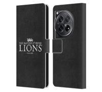 Head Case Designs Officially Licensed British and Irish Lions Logotype Distressed Badge Leather Wallet Case Compatible With OnePlus 12