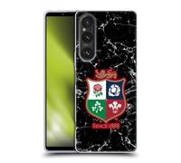 Head Case Designs Officially Licensed British and Irish Lions Marble Badge Gel Case [Military Grade Protection] Compatible With Sony Xperia 1 V 5G