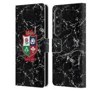 Head Case Designs Officially Licensed British and Irish Lions Marble Badge Leather Wallet Case Compatible With Sony Xperia 1 VI 5G