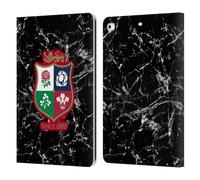 Head Case Designs Officially Licensed British and Irish Lions Marble Badge Leather Wallet Case Compatible With Apple iPad 9.7 2017 / iPad 9.7 2018