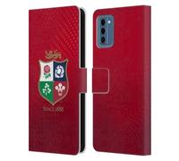 Head Case Designs Officially Licensed British and Irish Lions Textured Badge Leather Wallet Case Compatible With Nokia NC300