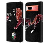 Head Case Designs Officially Licensed British and Irish Lions Wallaby VS Lion Badge Leather Wallet Case Compatible With Google Pixel 7a