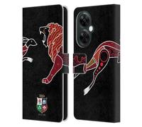 Head Case Designs Officially Licensed British and Irish Lions Wallaby VS Lion Badge Leather Wallet Case Compatible With OnePlus Nord CE 3 Lite 5G