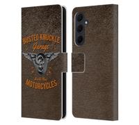 Head Case Designs Officially Licensed Busted Knuckle Garage Motorcycles Graphics Leather Wallet Case Compatible With Samsung Galaxy A35 5G