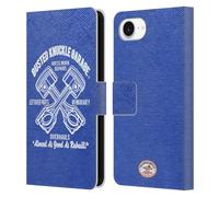 Head Case Designs Officially Licensed Busted Knuckle Garage Overhauls Graphics Leather Wallet Case Compatible With Apple iPhone 16e