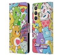 Head Case Designs Officially Licensed Care Bears Character Pattern Sweet And Savory Leather Wallet Case Compatible With Samsung Galaxy S24 5G