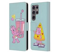 Head Case Designs Officially Licensed Care Bears Cheer Drink Sweet And Savory Leather Wallet Case Compatible With Samsung Galaxy S24 Ultra 5G