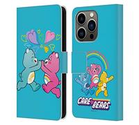 Head Case Designs Officially Licensed Care Bears Funshine, Cheer And Grumpy Group 2 Characters Leather Wallet Case Compatible With Apple iPhone 14 Pro