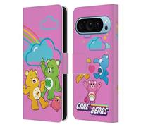 Head Case Designs Officially Licensed Care Bears Funshine, Cheer And Grumpy Group Characters Leather Wallet Case Compatible With Google Pixel 9 / Pixel 9 Pro