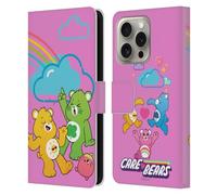 Head Case Designs Officially Licensed Care Bears Funshine, Cheer And Grumpy Group Characters Leather Wallet Case Compatible With Apple iPhone 16 Pro