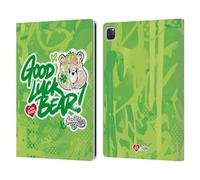 Head Case Designs Officially Licensed Care Bears Good Luck Graffiti Collection by Murwalls Leather Wallet Case Compatible With Apple iPad Pro 12.9 2020/2021/2022