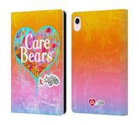Head Case Designs Officially Licensed Care Bears Heart Tag Graffiti Collection by Murwalls Leather Wallet Case Compatible With Apple iPad mini (2021/2024)