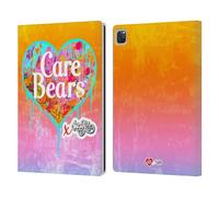 Head Case Designs Officially Licensed Care Bears Heart Tag Graffiti Collection by Murwalls Leather Wallet Case Compatible With Apple iPad Pro 12.9 2020/2021/2022