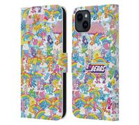 Head Case Designs Officially Licensed Care Bears Rainbow 40th Anniversary Leather Wallet Case Compatible With Apple iPhone 15 Plus