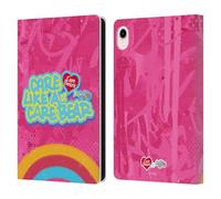 Head Case Designs Officially Licensed Care Bears Rainbow In Pink Graffiti Collection by Murwalls Leather Wallet Case Compatible With Apple iPad mini (2021/2024)