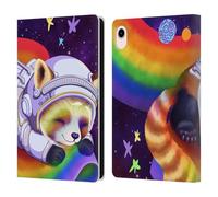 Head Case Designs Officially Licensed Carla Morrow Red Panda Sleeping Rainbow Animals Leather Wallet Case Compatible With Apple iPad mini (2021/2024)