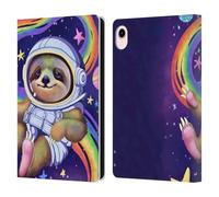 Head Case Designs Officially Licensed Carla Morrow Sloth Wearing A Space Suit Rainbow Animals Leather Wallet Case Compatible With Apple iPad mini (2021/2024)