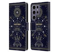 Head Case Designs Officially Licensed Cat Coquillette Ad Astra Linear Leather Wallet Case Compatible with Samsung Galaxy S25 Ultra