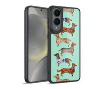 Head Case Designs Officially Licensed Cat Coquillette Blue Dachshunds Animals Gel Armour Case [Military Grade Protection] Compatible With Samsung Galaxy S25 Edge