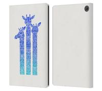 Head Case Designs Officially Licensed Cat Coquillette Blue Ombre Giraffes Animals Leather Wallet Case Compatible With Amazon Fire Max 11 2023