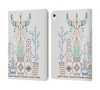 Head Case Designs Officially Licensed Cat Coquillette Brown Santa Fe Garden Linear Leather Wallet Case Compatible With Apple iPad Air 13 2024/2025
