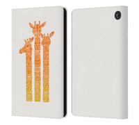 Head Case Designs Officially Licensed Cat Coquillette Orange Ombre Giraffes Animals Leather Wallet Case Compatible With Amazon Fire 7 2022