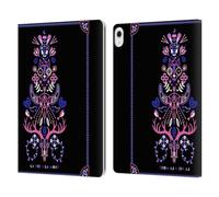 Head Case Designs Officially Licensed Cat Coquillette Pink Black La Morte Linear Leather Wallet Case Compatible With Apple iPad Air 13 2024/2025