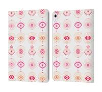 Head Case Designs Officially Licensed Cat Coquillette Pink Evil Eyes Linear Leather Wallet Case Compatible With Apple iPad Air 13 2024/2025