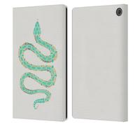 Head Case Designs Officially Licensed Cat Coquillette Snake Mint Animals Leather Wallet Case Compatible With Amazon Fire Max 11 2023