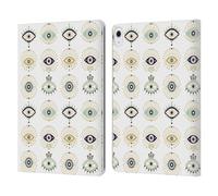 Head Case Designs Officially Licensed Cat Coquillette White Evil Eyes Pattern Linear Leather Wallet Case Compatible With Apple iPad Air 13 2024/2025