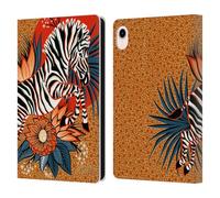 Head Case Designs Officially Licensed Cat Coquillette with Zebra Leap Tropical Wildlife Leather Wallet Case Compatible With Apple iPad mini (2021/2024)