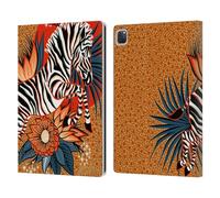 Head Case Designs Officially Licensed Cat Coquillette with Zebra Leap Tropical Wildlife Leather Wallet Case Compatible With Apple iPad Pro 12.9 2020/2021/2022