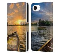 Head Case Designs Officially Licensed Celebrate Life Gallery Canoeing At Sunrise Beaches Leather Wallet Case Compatible With Apple iPhone 16e