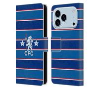 Head Case Designs Officially Licensed Chelsea Football Club 1984 Home Retro Kit and Stadium Leather Flip Case Compatible With Apple iPhone 17 Pro