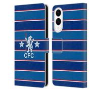 Head Case Designs Officially Licensed Chelsea Football Club 1984 Home Retro Kit and Stadium Leather Flip Case Compatible With Samsung Galaxy S25 Edge