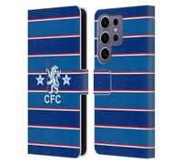 Head Case Designs Officially Licensed Chelsea Football Club 1984 Home Retro Kit and Stadium Leather Flip Case Compatible with Samsung Galaxy S25 Ultra