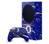 Head Case Designs Officially Licensed Chelsea Football Club Abstract Brush Art Game Console Wrap and Game Controller Skin Bundle Compatible With Xbox Series S Console & Controller Bundle